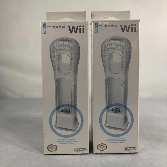 2009 Nintendo Wii Motion Plus Controller Attachment White Clear Sleeve NEW Set 2